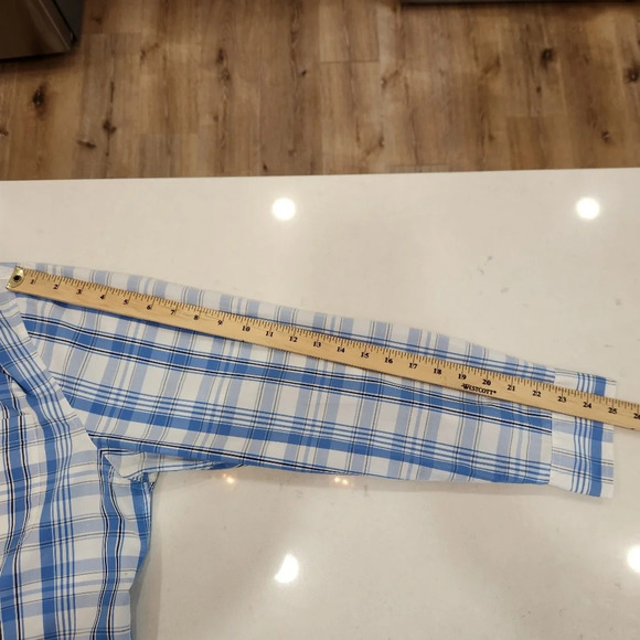 Johnnie O Shirt Mens XL Blue White Plaid Button Down West Coast Prep Surfer - Picture 12 of 14